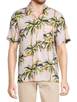 Solid & Striped Linen|Print Linen Cabana Shirt Palm Tree