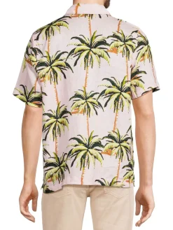 Solid & Striped Linen|Print Linen Cabana Shirt Palm Tree