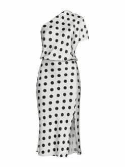 Women Renee C. Print One Shoulder Midi Blouson Dress