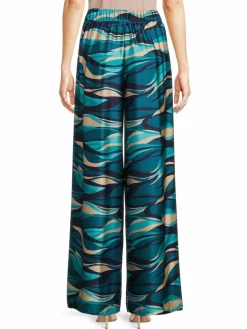 Women Renee C. Print Satin High Rise Wide Leg Pants