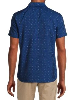 Perry Ellis Casual Button-Down Shirts|Print Shirt Coral Gold