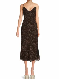 Women Bardot Print Slip Dress