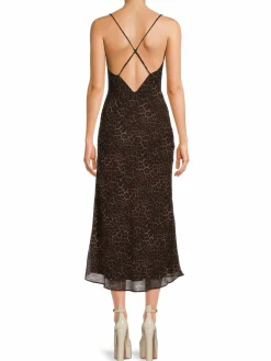 Women Bardot Print Slip Dress