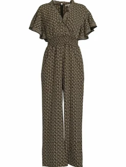 Women Max Studio Print Surplice Jumpsuit