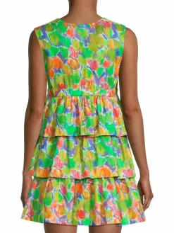 Women Hope for Flowers Printed Tiered Mini Dress