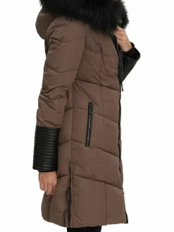 Women NOIZE Priya Faux Fur Trim Quilted Parka
