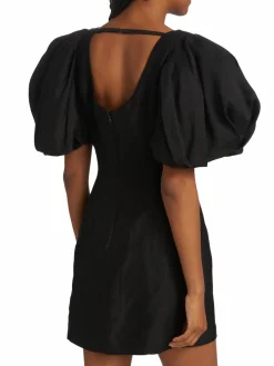 Women Frame Puff Sleeve Mini Dress