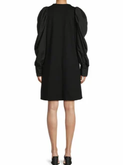 Women Area Stars Puff Sleeve Shift Dress