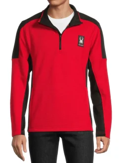 Spyder Sweatshirts & Hoodies|Quarter Zip Pullover Red