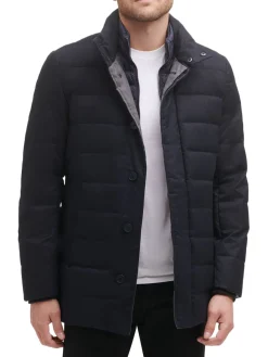 Cole Haan Linen|Quilted Flannel Down Jacket