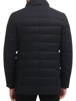 Cole Haan Linen|Quilted Flannel Down Jacket