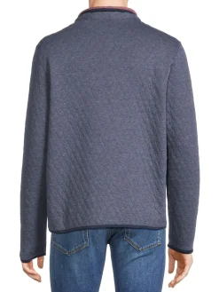 Bonobos Sweaters|Quilted Reversible Mockneck Sweater Heather Navy