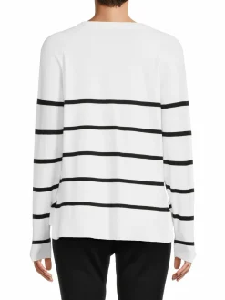 Women Bobeau Raglan Striped Sweater