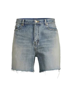 Saint Laurent Shorts|Raw Edge Jean Shorts Denim