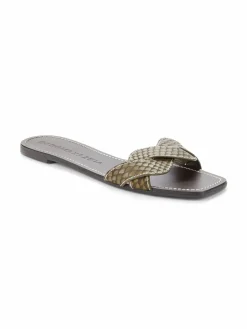 BCBGMAXAZRIA Raysa Python Embossed Flat Sandals