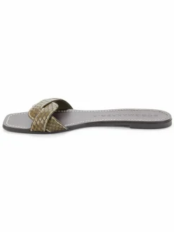 BCBGMAXAZRIA Raysa Python Embossed Flat Sandals