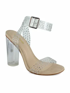 Bebe Rebeca Transparent Block Heel Sandals