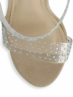 Bebe Rebeca Transparent Block Heel Sandals