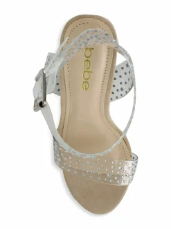 Bebe Rebeca Transparent Block Heel Sandals