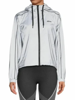 Women DKNY Sport Reflective Windbreaker Hooded Jacket