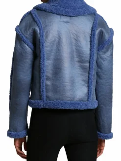 Women Avec Les Filles Relaxed Faux Shearling Moto Jacket