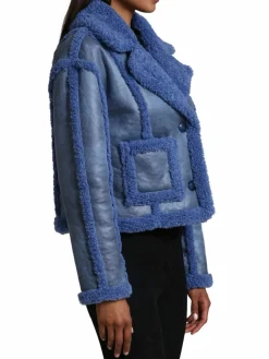 Women Avec Les Filles Relaxed Faux Shearling Moto Jacket