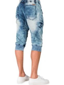 Level 7 Jeans Shorts|Relaxed Fit Bleach Dye Denim Shorts