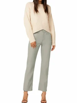 Women Hudson Remi High Rise Faux Leather Straight Jeans
