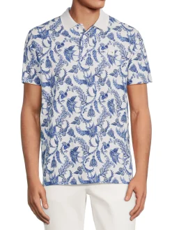 Bertigo Polos|Retro Floral Polo White Multicolor