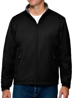 Thermostyles Coats & Jackets|Reversible Fleece Windbreaker Jacket Black