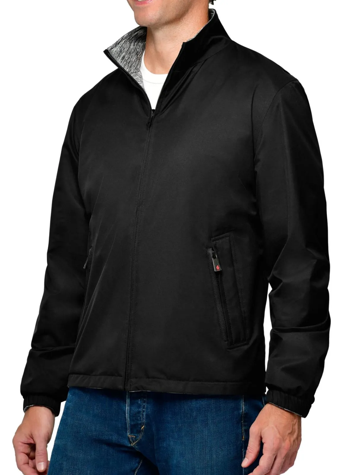 Thermostyles Coats & Jackets|Reversible Fleece Windbreaker Jacket Black