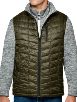 Thermostyles Coats & Jackets|Reversible Puffer Vest Olive