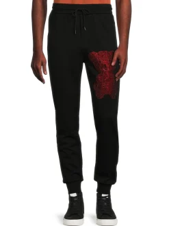 X Ray Pants|Rhinestone Bear Joggers Black