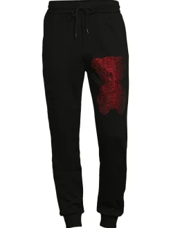 X Ray Pants|Rhinestone Bear Joggers Black