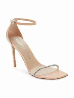 Stuart Weitzman Rhinestone Embellished Stiletto Sandals