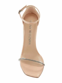 Stuart Weitzman Rhinestone Embellished Stiletto Sandals
