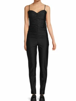 Women Ganni Rhinestone Jersey Jumpsuit