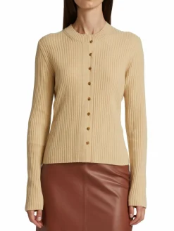 Women Vince Ribbed Button-Front Cardigan