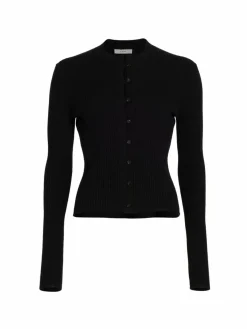 Women Vince Ribbed Button-Front Cardigan