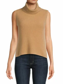 Women Saks Fifth Avenue Ribbed Cashmere Sweater Vest