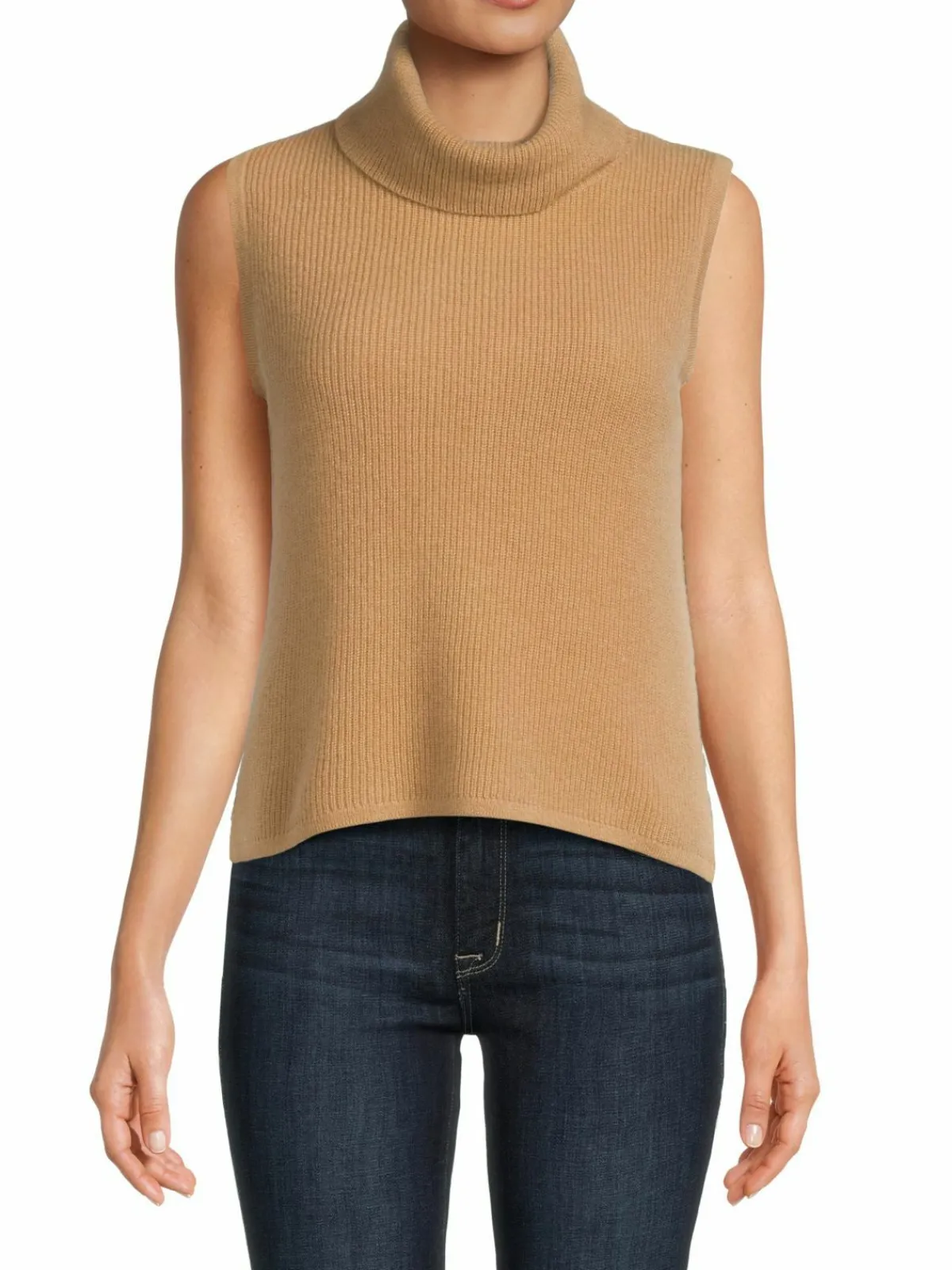Women Saks Fifth Avenue Ribbed Cashmere Sweater Vest