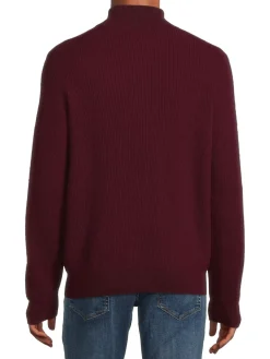 Amicale Cashmere|Ribbed Cashmere Zip Up Cardigan