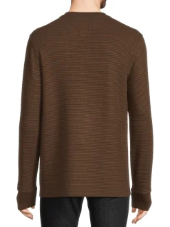 Karl Lagerfeld Paris Sweaters|Ribbed Henley Sweater