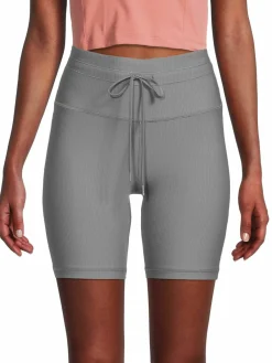 Women Yogalicious Ribbed High Rise Biker Shorts