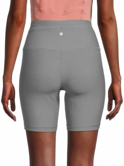 Women Yogalicious Ribbed High Rise Biker Shorts