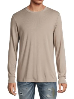 Theory Linen|Ribbed Long Sleeve T-Shirt