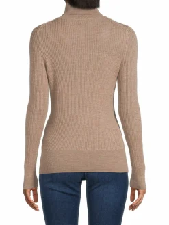 Women Saks Fifth Avenue Ribbed Merino Wool Blend Sweater