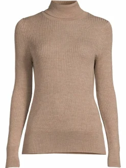 Women Saks Fifth Avenue Ribbed Merino Wool Blend Sweater