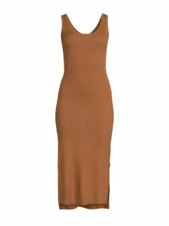 Women Elie Tahari Ribbed Merino Wool Jersey Midi Dress