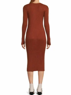 Women Saks Fifth Avenue Ribbed Midi Sheath Dress